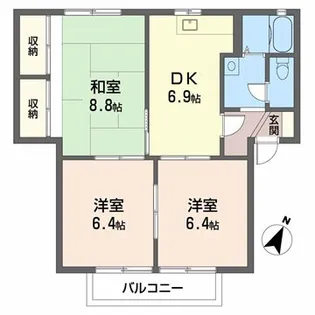 ハイマート白石C棟【2階】の間取り