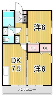 コーポオオゴE棟【1階】の間取り