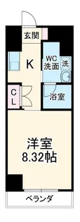 フローラ供米田【3階】の間取り
