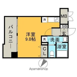 アソシアグロッツォ日赤通り【4階】の間取り