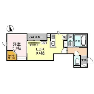 メゾン・ド・シュシュ永楽【1階】の間取り