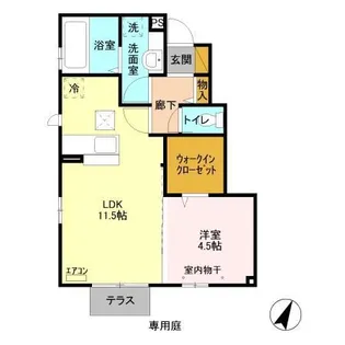 プルメリア(袖ヶ浦)【1階】の間取り