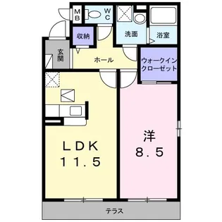 グレイス・シェーネ【1階】の間取り