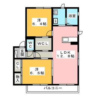 アムール【2階】の間取り