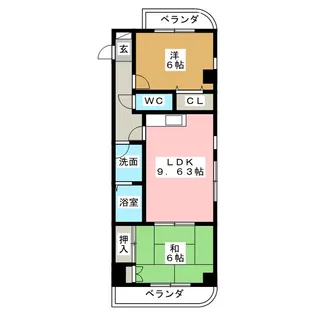 クレスト明野【5階】の間取り