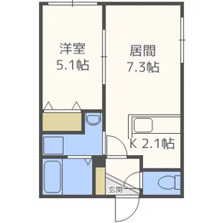 ヴェスタ平岸【4階】の間取り