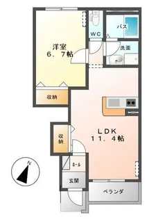 エキュールリープII【1階】の間取り