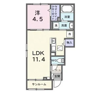 カーサ・ルナ【1階】の間取り
