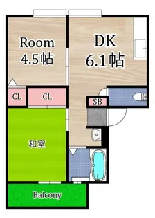 サンビレッジ芳崎D【1階】の間取り
