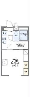 レオパレス白銀【1階】の間取り