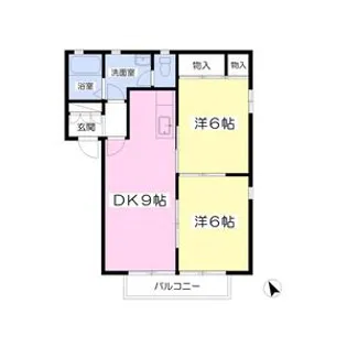 ウイング中島B棟【2階】の間取り