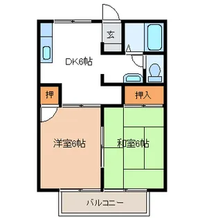 セジュール栗生D【2階】の間取り