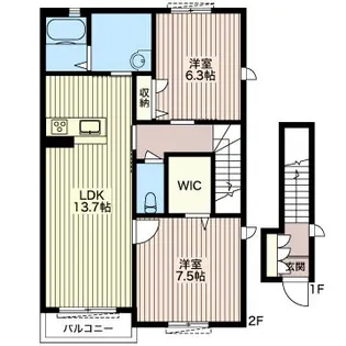 メゾンレインワースC【2階】の間取り