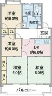 愛知県長久手市蟹原【マンション】の間取り