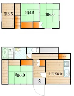 山口県下関市貴船町1【一戸建】の間取り