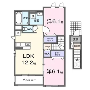 ソレイアード大原【2階】の間取り