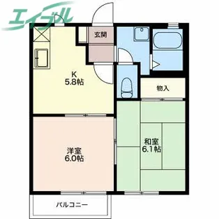 コーポアリス A【2階】の間取り