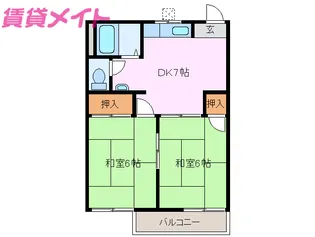 ハイツモリ北町【2階】の間取り