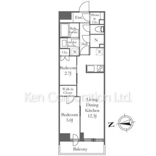 パークアクシス品川天王洲アイル【6階】の間取り