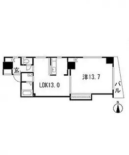 広島県広島市中区白島九軒町【マンション】の間取り
