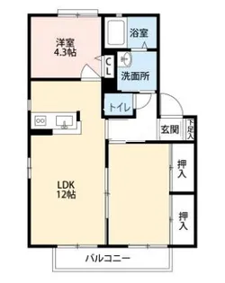 第六大滝ハイツB棟【2階】の間取り