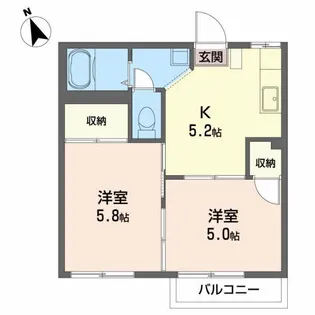 福島県郡山市昭和2【アパート】の間取り