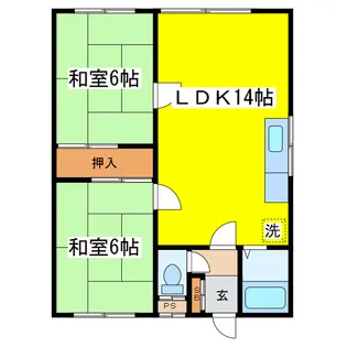拓穂ハイツ(若葉4 7)【1階】の間取り