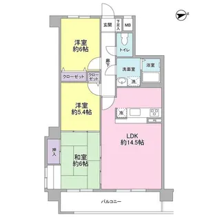 ラグジュアリーヒルズ松見町【3階】の間取り