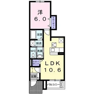 ヴィラ・大堀端B【1階】の間取り
