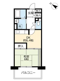 1DKの間取り画像