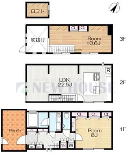 東京都新宿区袋町【一戸建】の間取り