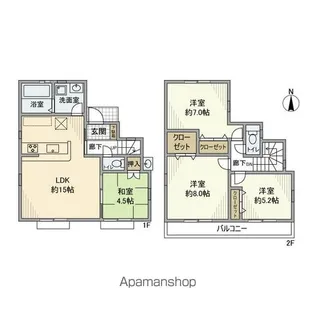 東京都小平市鈴木町2【一戸建】の間取り