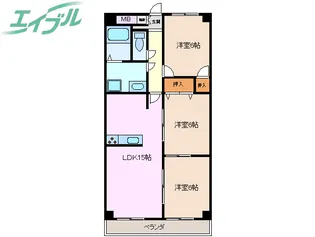 プロミネント四日市【1階】の間取り