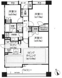 神奈川県横浜市青葉区つつじが丘【マンション】の間取り