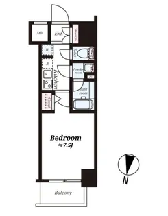 メイクスデザイン両国NORTH【2階】の間取り