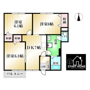 3DKの間取り画像