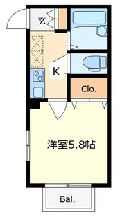 東京都国立市中2【アパート】の間取り