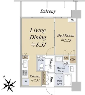 シティタワー新宿【18階】の間取り