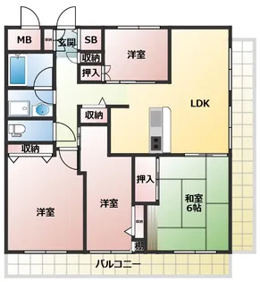 フクロク・ハイ・マンション3号館【11階】の間取り