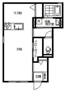 ピュアハイム本陣S【1階】の間取り