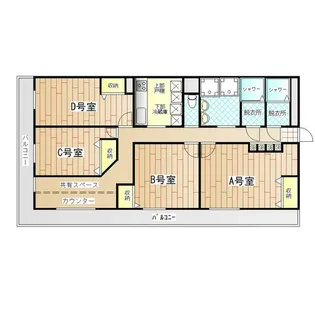 ホワイトハウス・シェアルーム本厚木【6階】の間取り