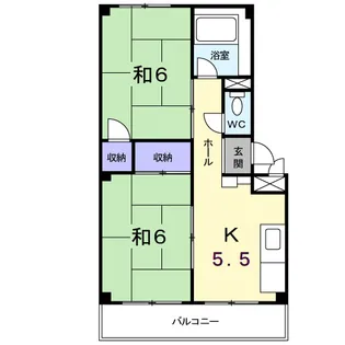 第1パークサイドハイツ【2階】の間取り