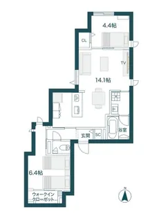 グロリア要町【1階】の間取り