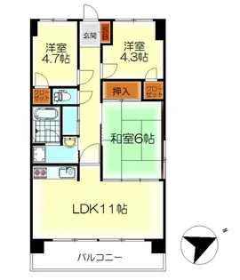 エステート.1【8階】の間取り