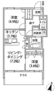 東京都世田谷区上用賀5【アパート】の間取り