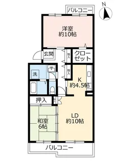 UR高槻赤大路【4階】の間取り