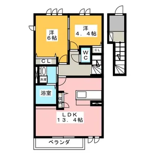 オアーゼ A【1階】の間取り