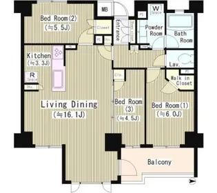 ジオ等々力【1階】の間取り