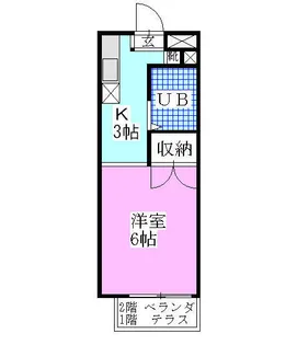 ハスニューハウンA棟【1階】の間取り