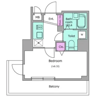レジディア広尾II【6階】の間取り